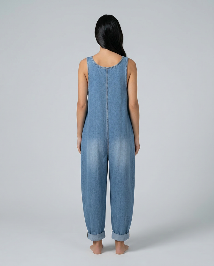 Abigail | Denim Jumpsuit with Button Front