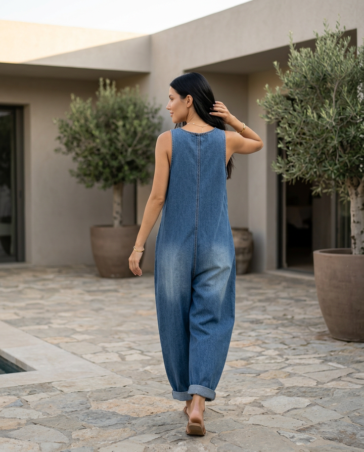 Abigail | Denim Jumpsuit with Button Front