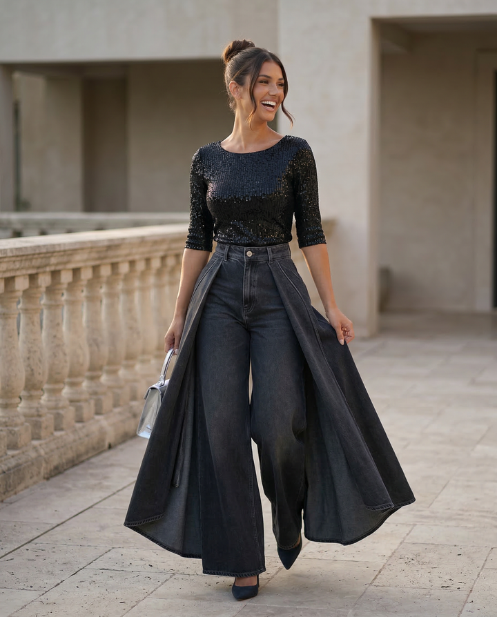Calira | High-Waisted Wide-Leg Jeans
