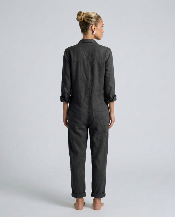 Brenda | Long Sleeve Jumpsuit with Button Front