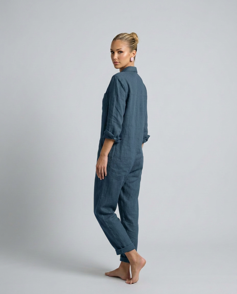 Brenda | Long Sleeve Jumpsuit with Button Front
