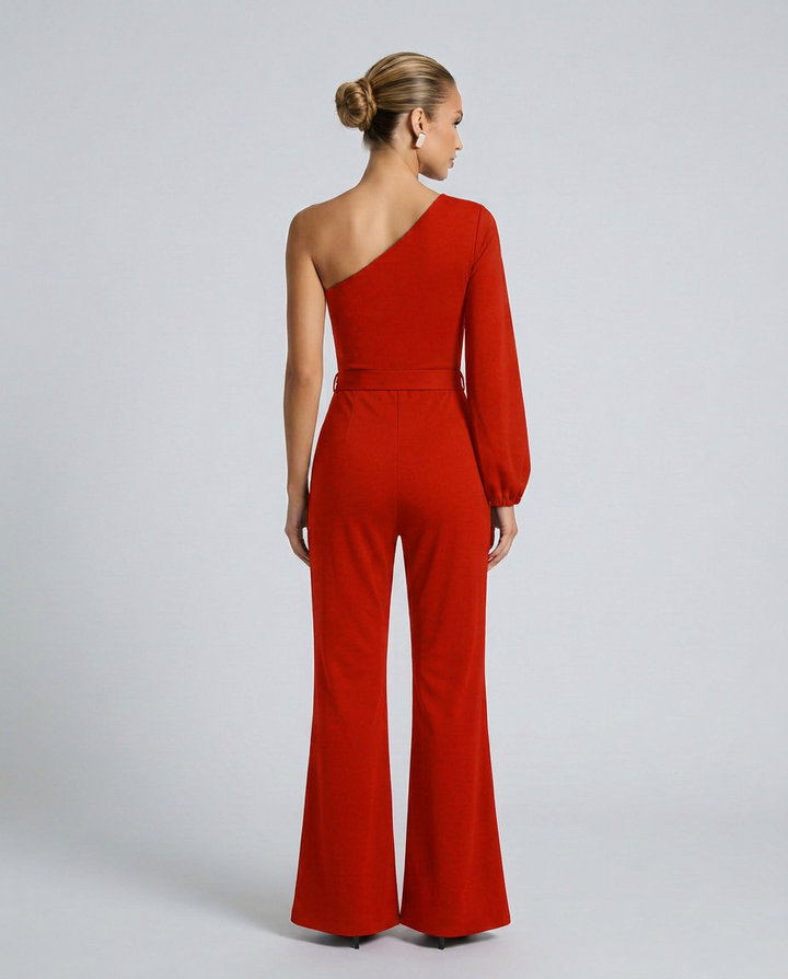 Gail | One-Shoulder Jumpsuit with Tie Waist