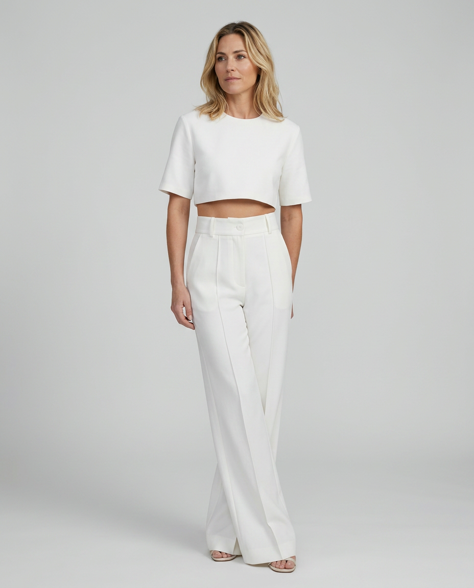 Bella | Two-Piece Set with Crop Top and Wide-Leg Trousers
