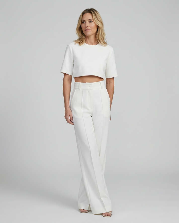 Bella | Two-Piece Set with Crop Top and Wide-Leg Trousers