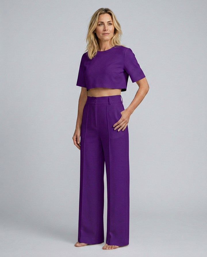 Bella | Two-Piece Set with Crop Top and Wide-Leg Trousers