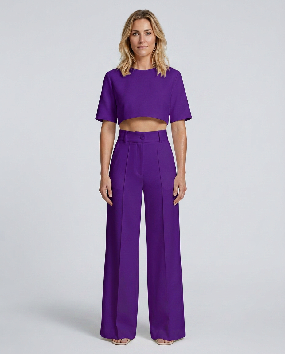 Bella | Two-Piece Set with Crop Top and Wide-Leg Trousers