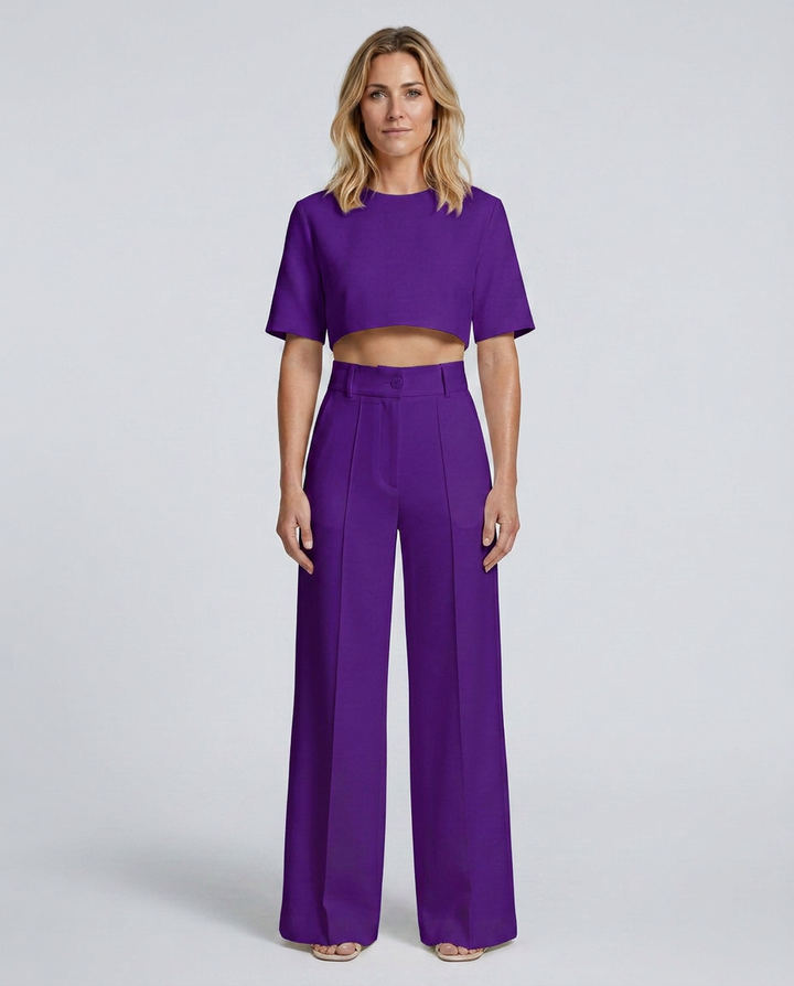 Bella | Two-Piece Set with Crop Top and Wide-Leg Trousers