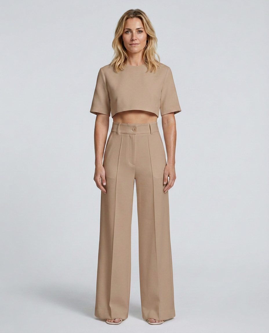 Bella | Two-Piece Set with Crop Top and Wide-Leg Trousers