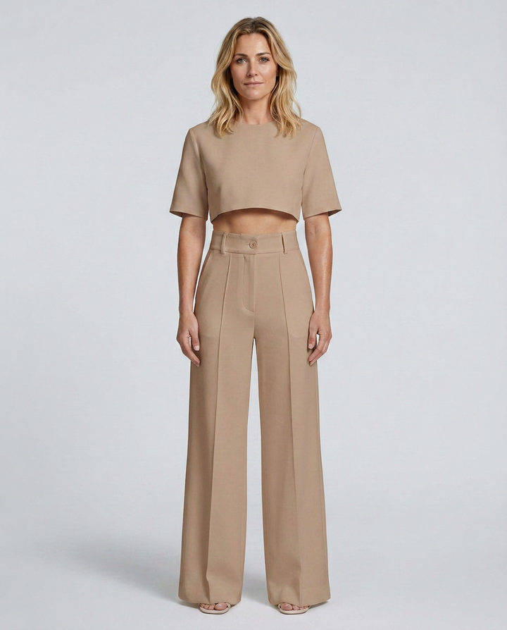Bella | Two-Piece Set with Crop Top and Wide-Leg Trousers