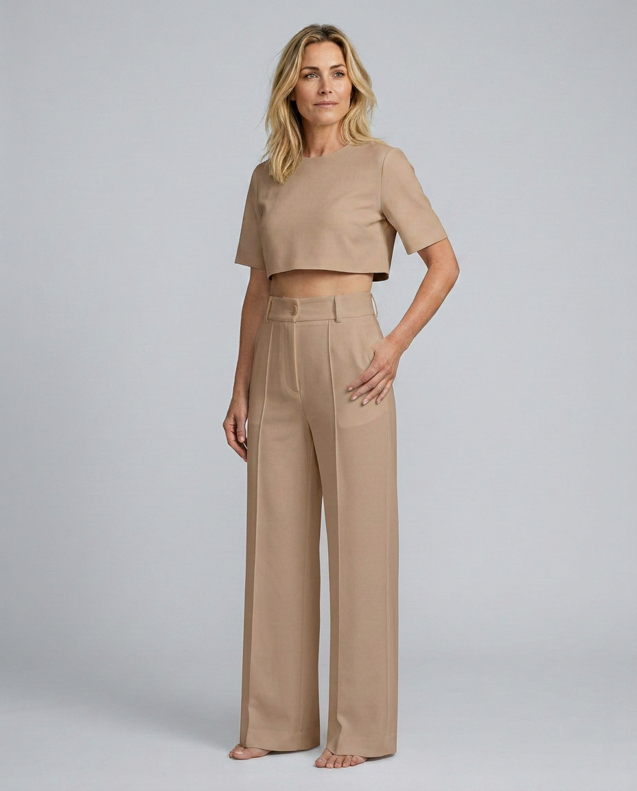 Bella | Two-Piece Set with Crop Top and Wide-Leg Trousers