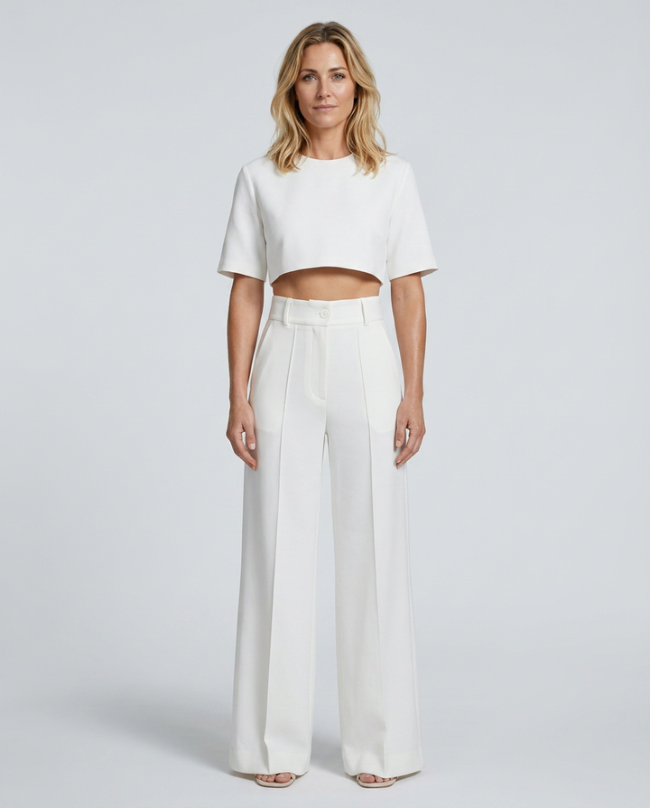 Bella | Two-Piece Set with Crop Top and Wide-Leg Trousers