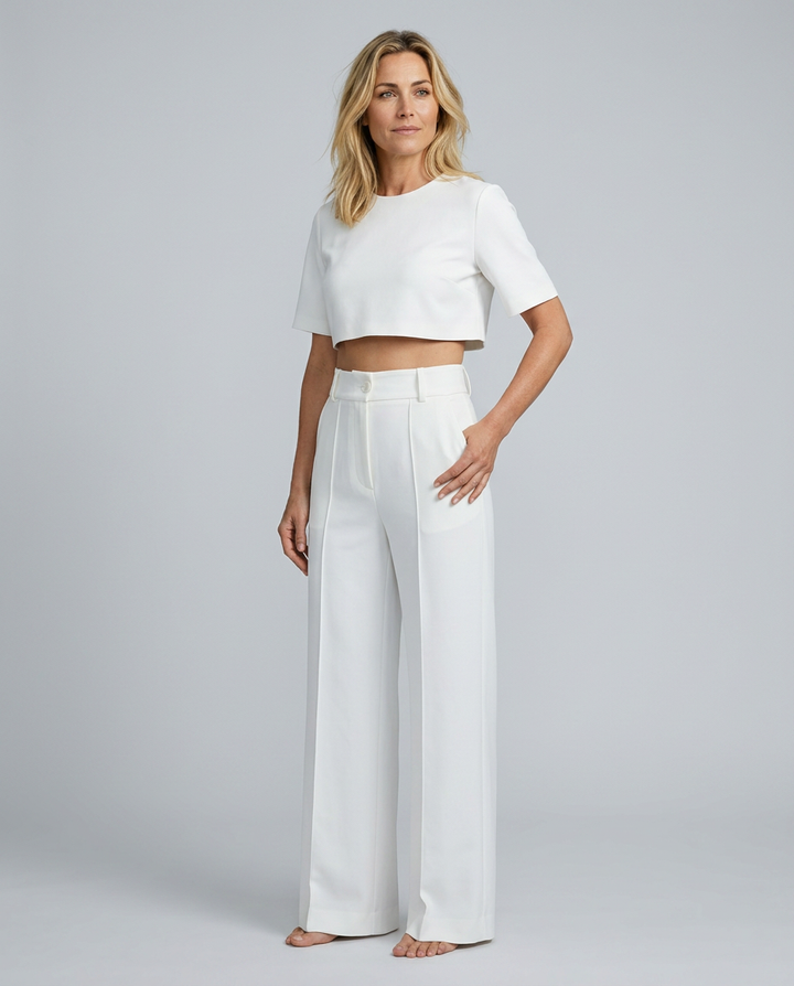 Bella | Two-Piece Set with Crop Top and Wide-Leg Trousers