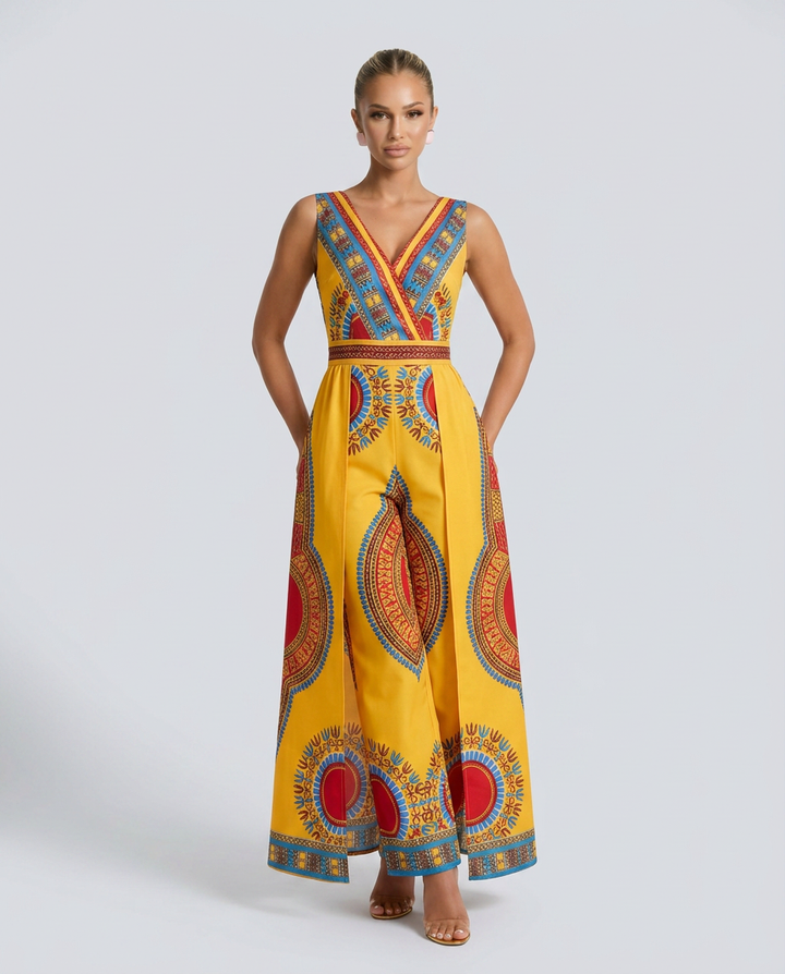 Alana | African Print Wide-Leg Jumpsuit