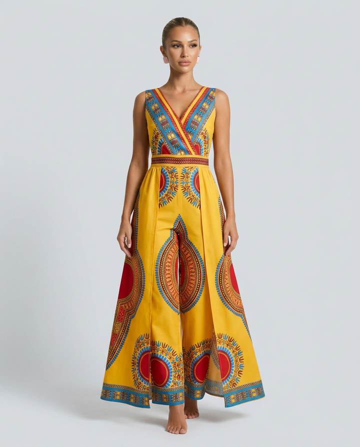 Alana | African Print Wide-Leg Jumpsuit