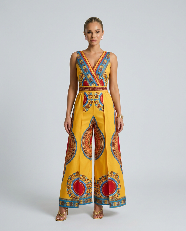 Alana | African Print Wide-Leg Jumpsuit