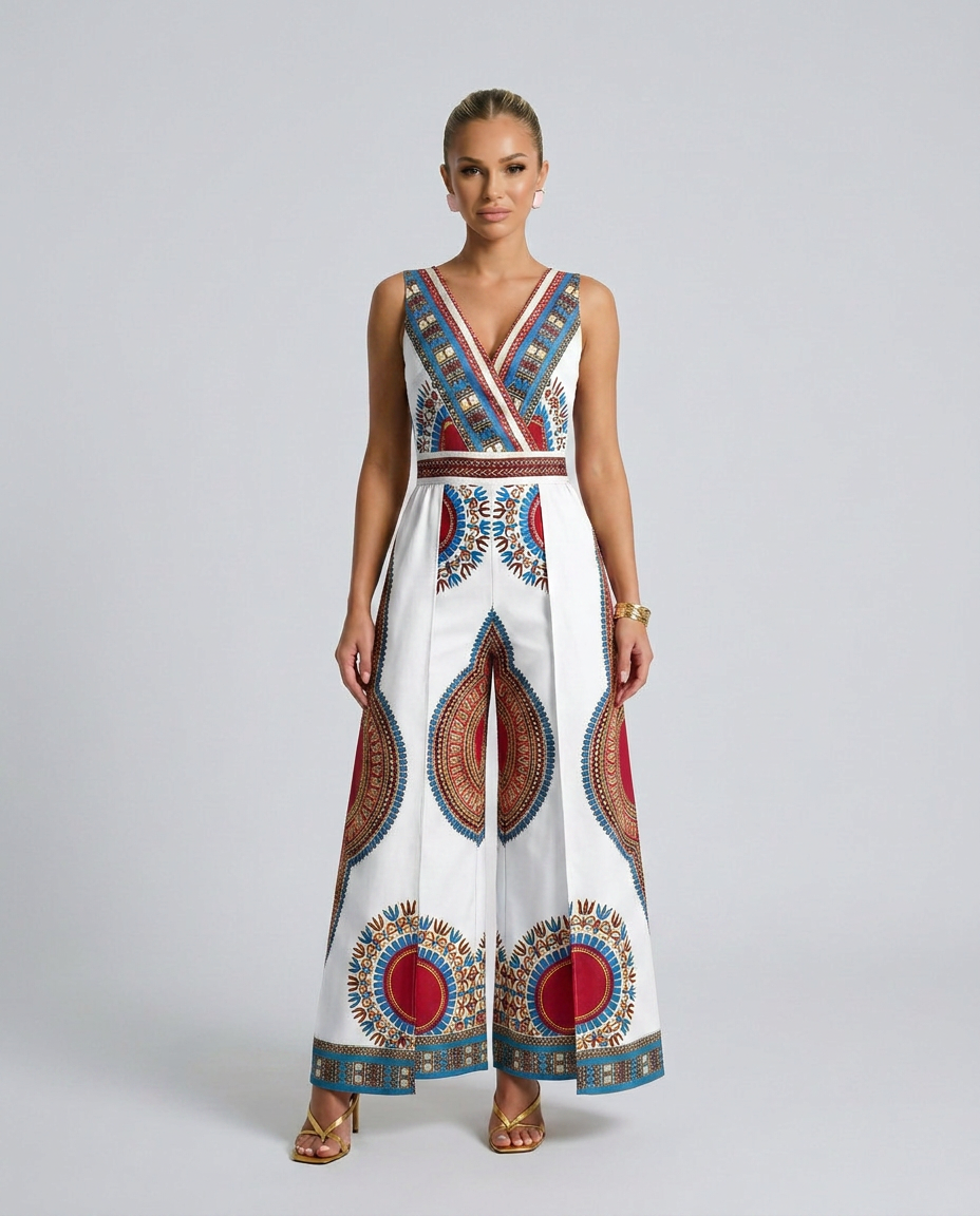 Alana | African Print Wide-Leg Jumpsuit