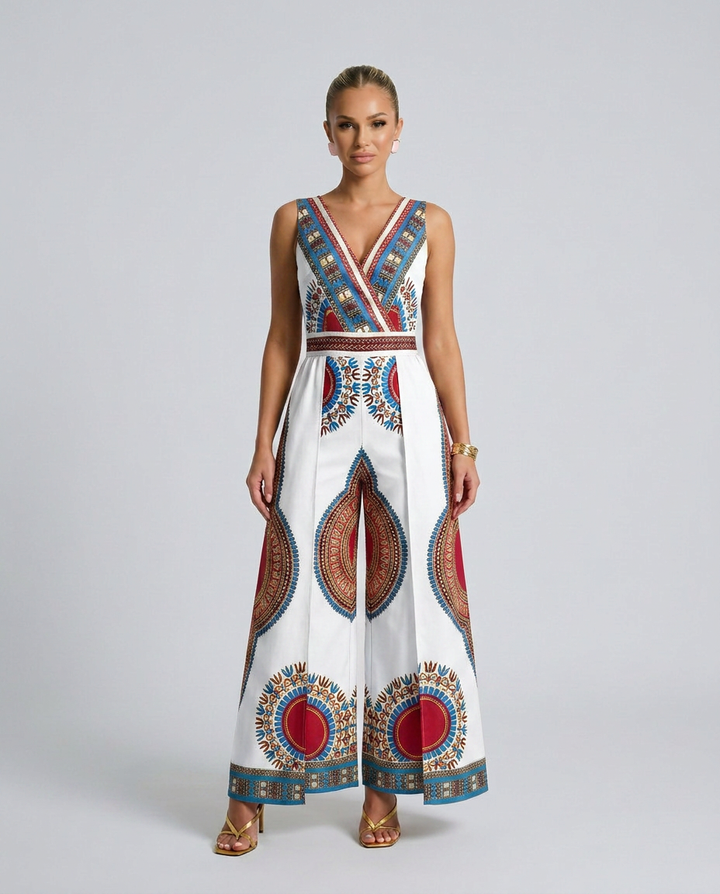 Alana | African Print Wide-Leg Jumpsuit