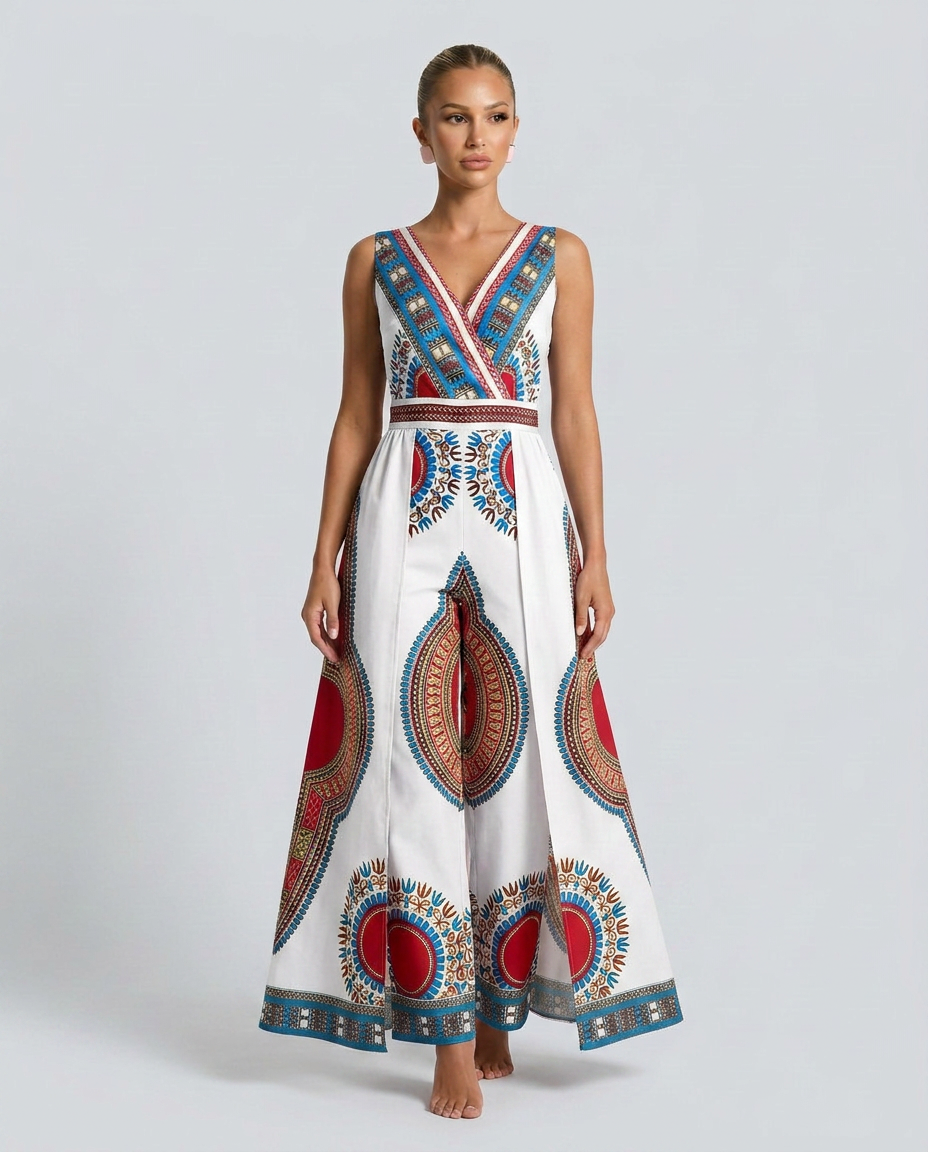 Alana | African Print Wide-Leg Jumpsuit
