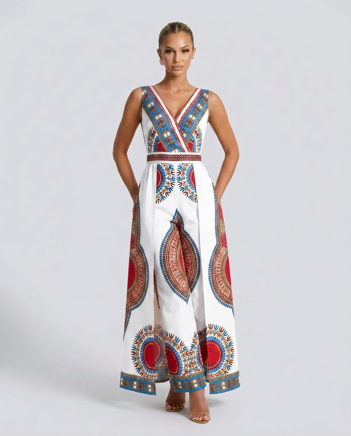 Alana | African Print Wide-Leg Jumpsuit