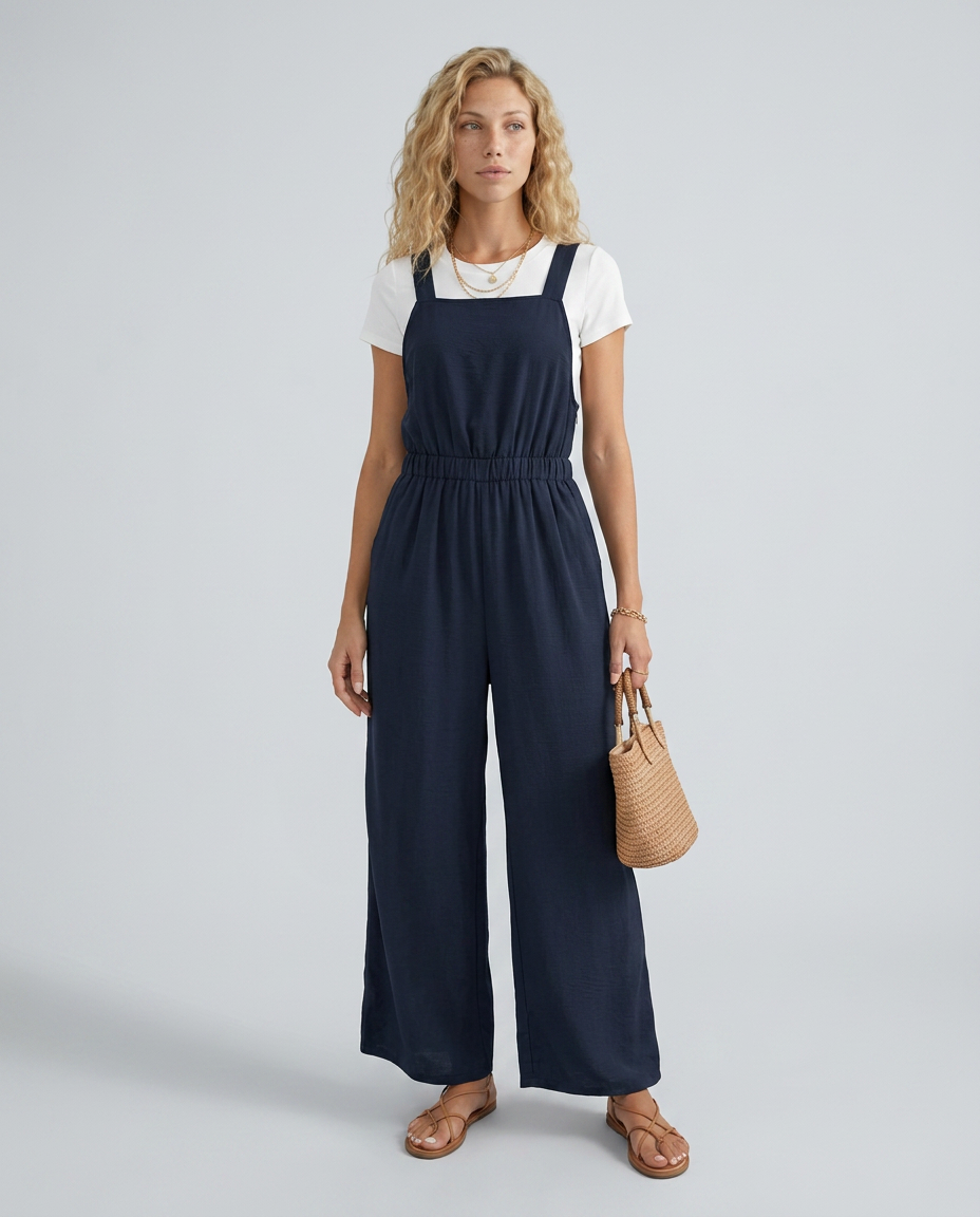 Ina | Wide-Leg Jumpsuit with Elastic Waist