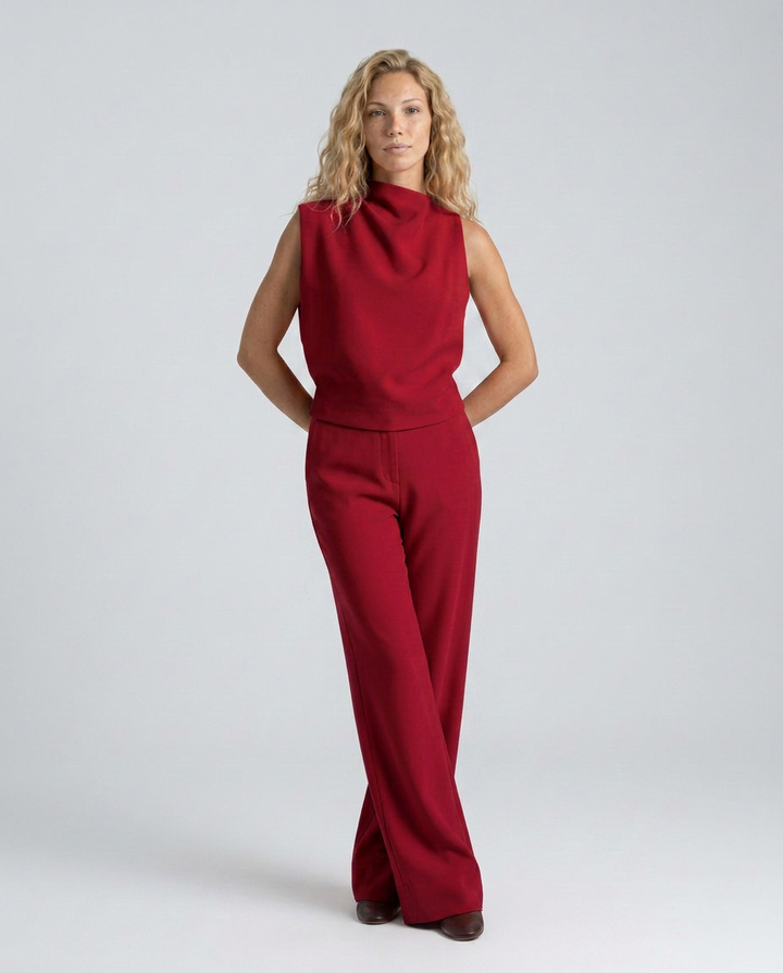 Janet | Wide-Leg Jumpsuit with High Neckline