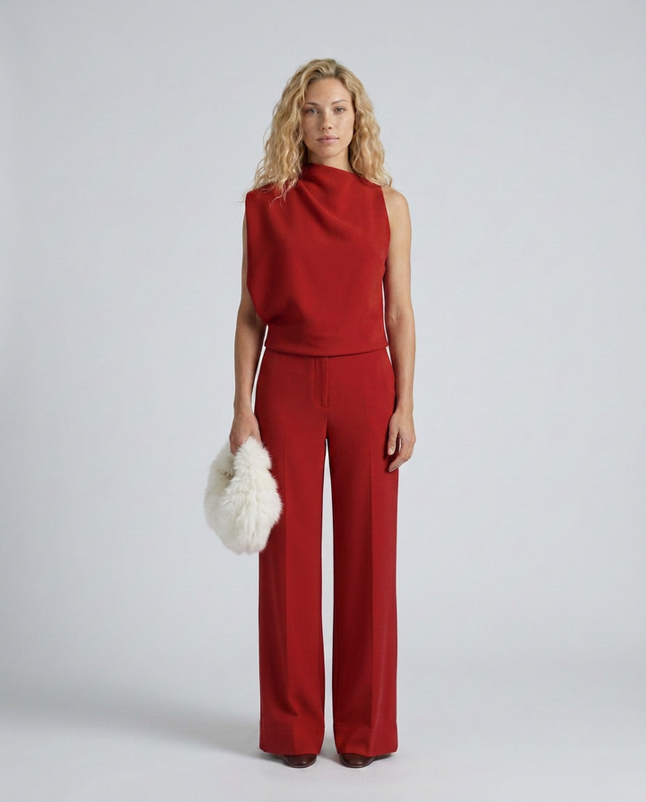 Janet | Wide-Leg Jumpsuit with High Neckline