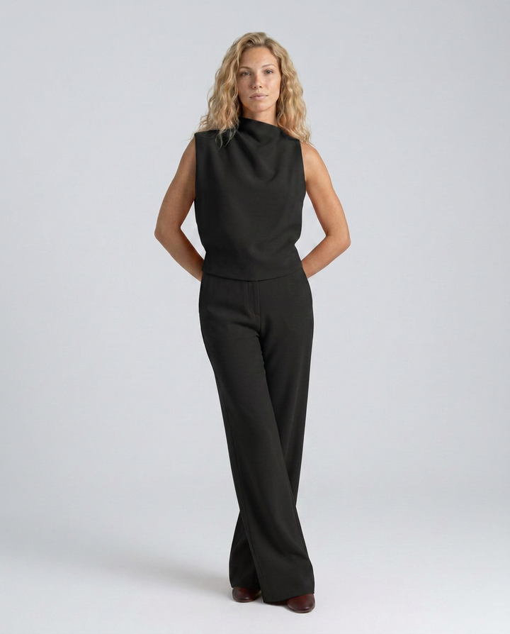 Janet | Wide-Leg Jumpsuit with High Neckline
