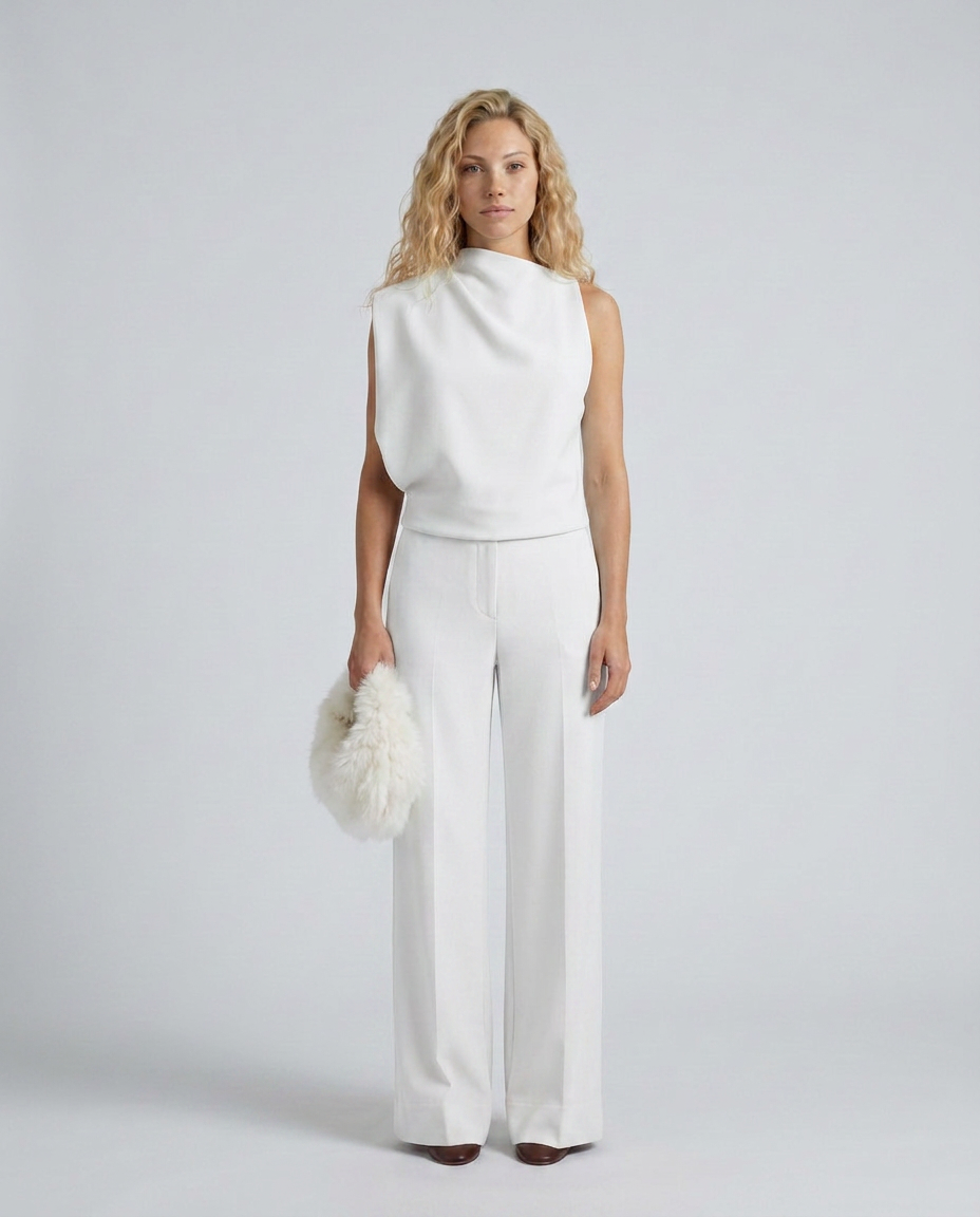 Janet | Wide-Leg Jumpsuit with High Neckline