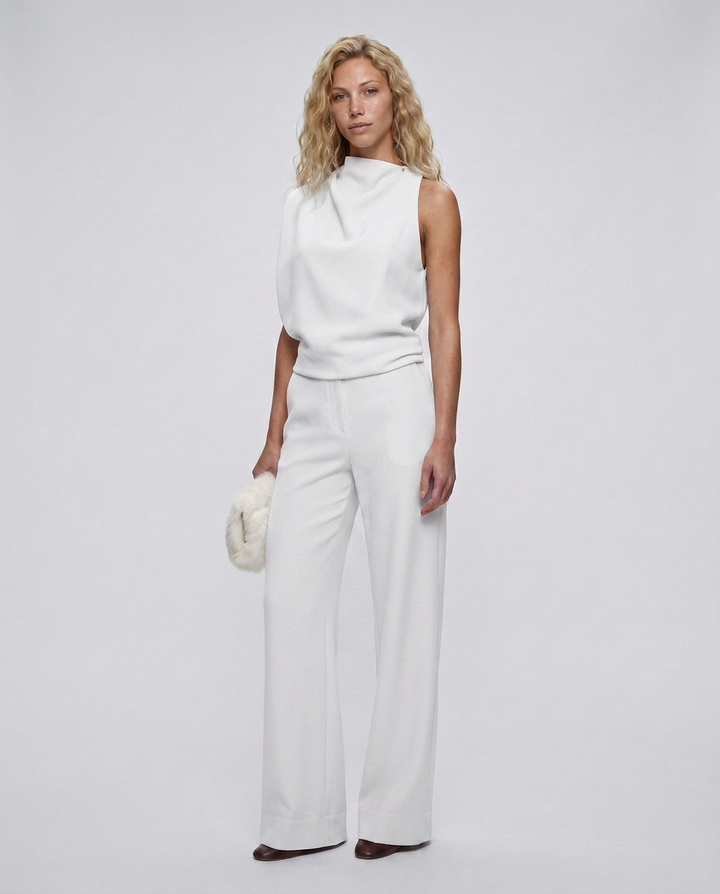 Janet | Wide-Leg Jumpsuit with High Neckline