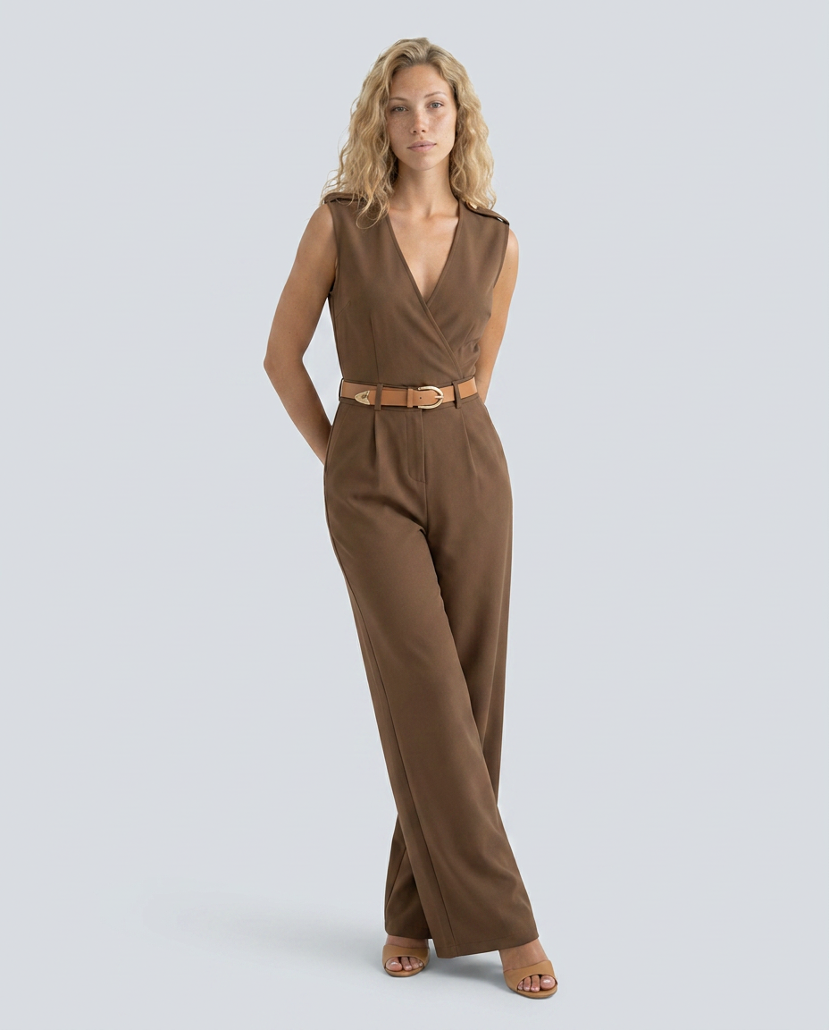 Nell | Wide-Leg Jumpsuit with Belted Waist