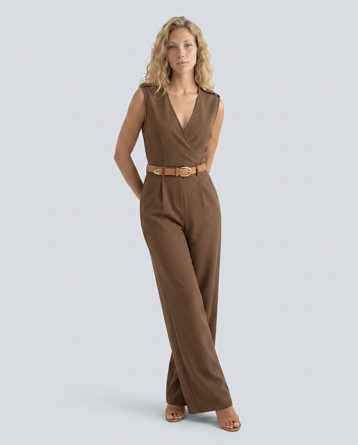 Nell | Wide-Leg Jumpsuit with Belted Waist