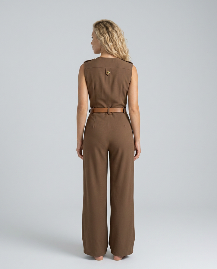 Nell | Wide-Leg Jumpsuit with Belted Waist