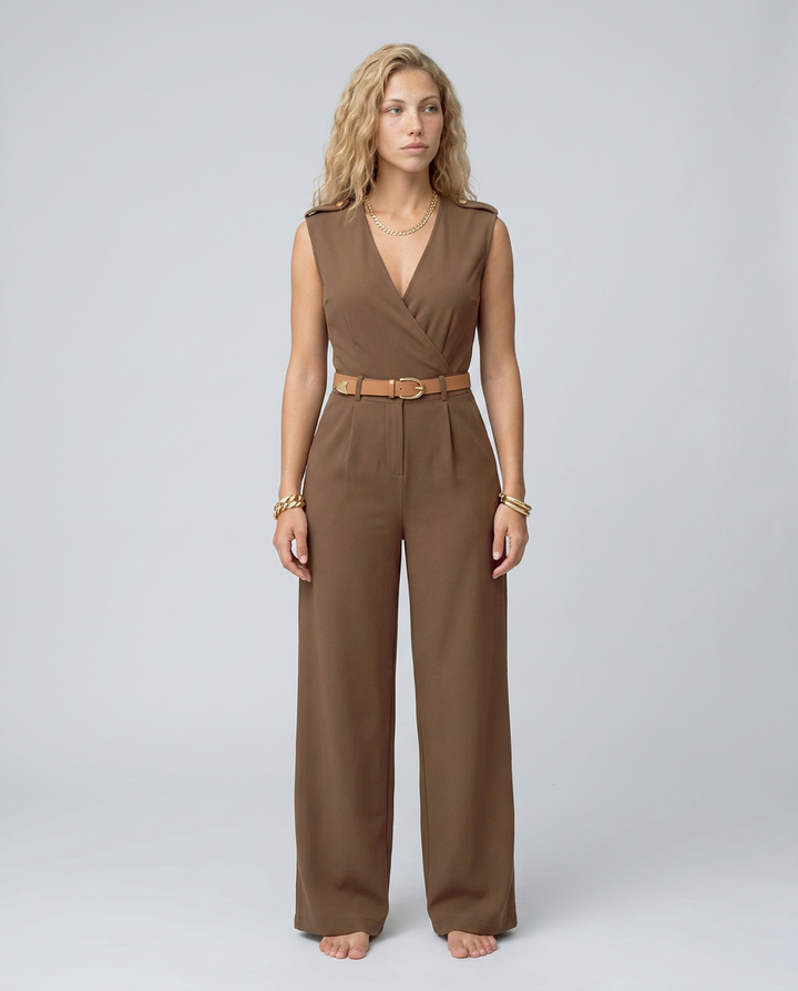 Nell | Wide-Leg Jumpsuit with Belted Waist