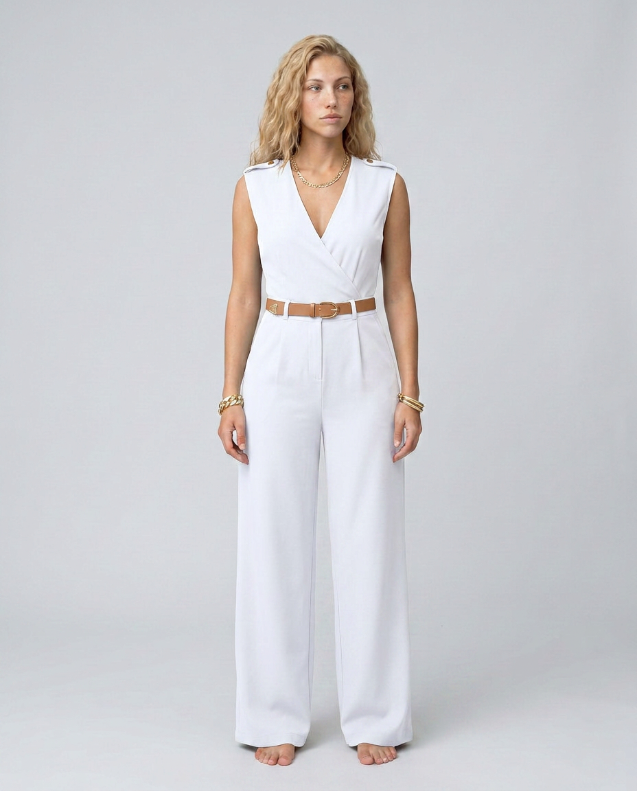 Nell | Wide-Leg Jumpsuit with Belted Waist