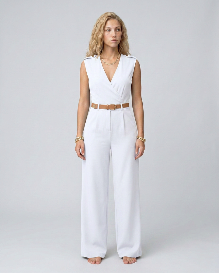 Nell | Wide-Leg Jumpsuit with Belted Waist