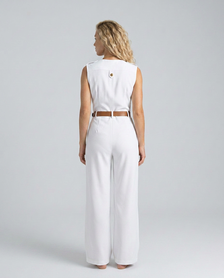 Nell | Wide-Leg Jumpsuit with Belted Waist