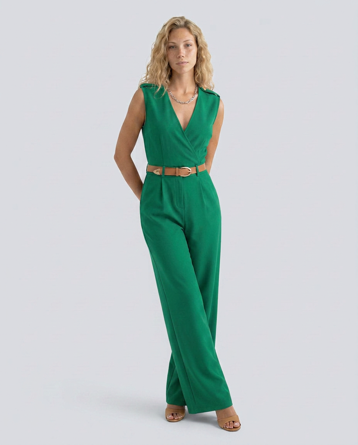 Nell | Wide-Leg Jumpsuit with Belted Waist