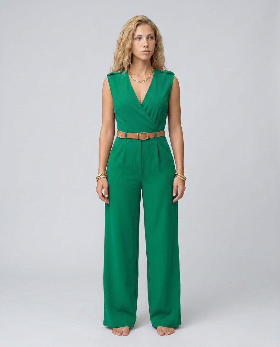 Nell | Wide-Leg Jumpsuit with Belted Waist