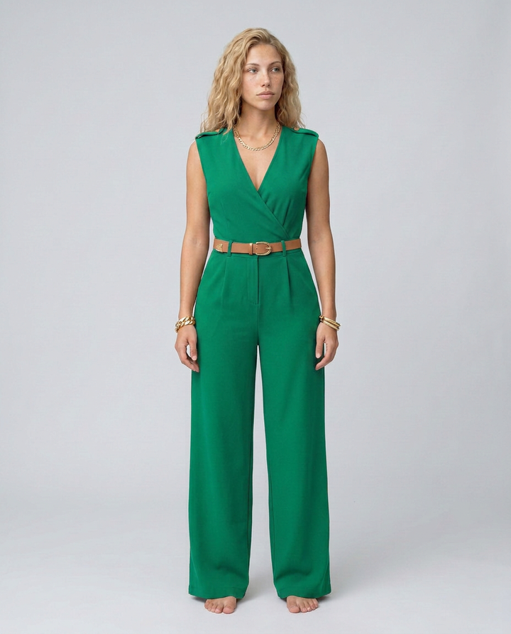 Nell | Wide-Leg Jumpsuit with Belted Waist