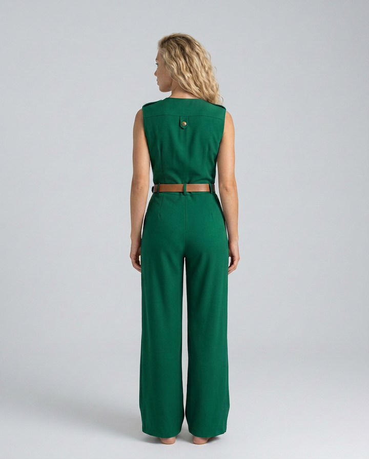 Nell | Wide-Leg Jumpsuit with Belted Waist