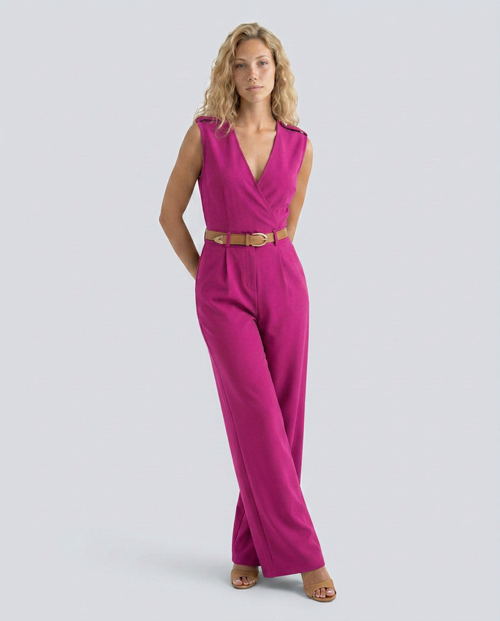 Nell | Wide-Leg Jumpsuit with Belted Waist