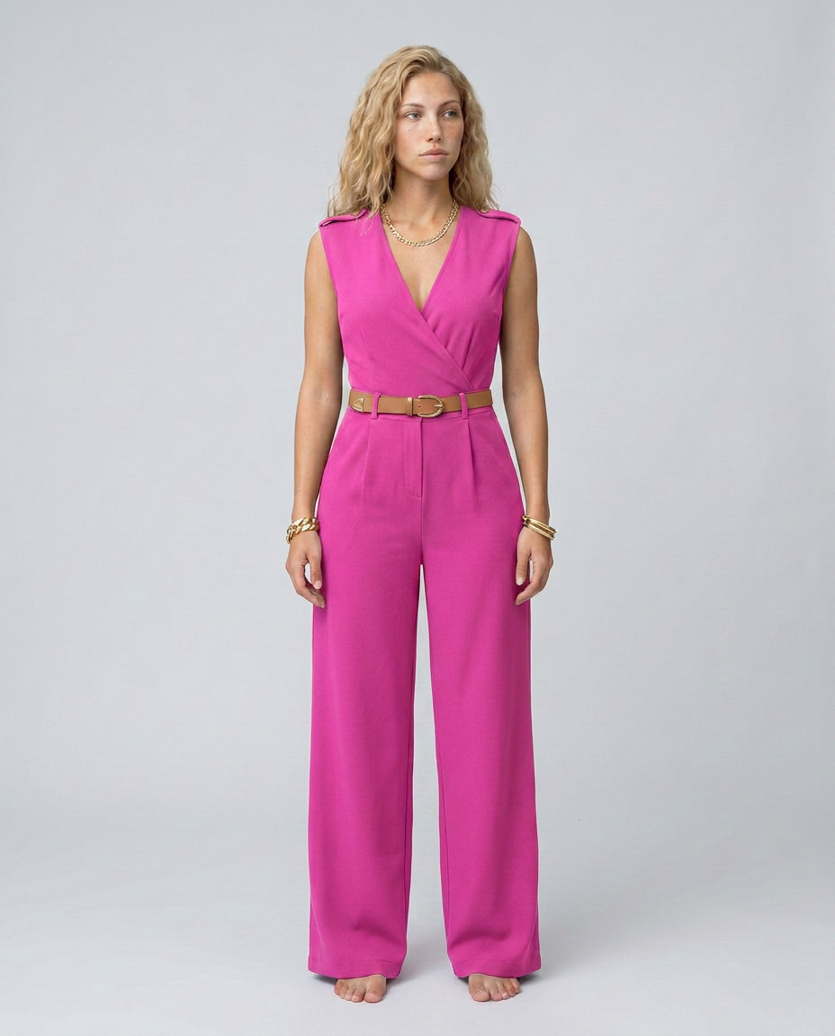 Nell | Wide-Leg Jumpsuit with Belted Waist