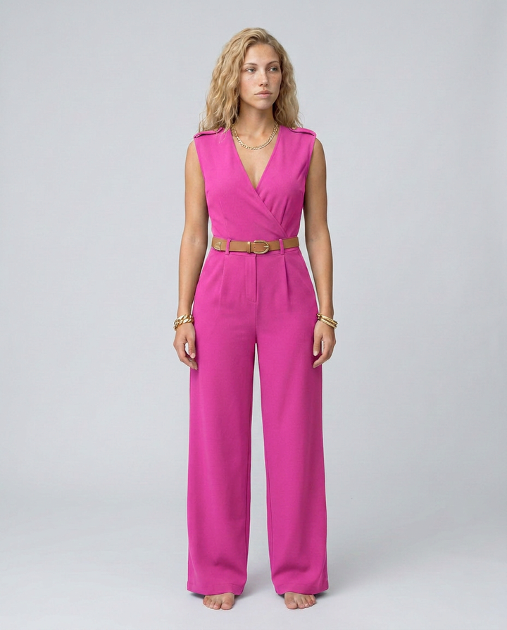 Nell | Wide-Leg Jumpsuit with Belted Waist