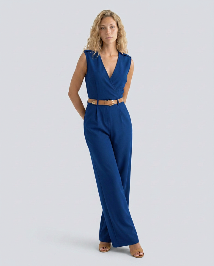 Nell | Wide-Leg Jumpsuit with Belted Waist