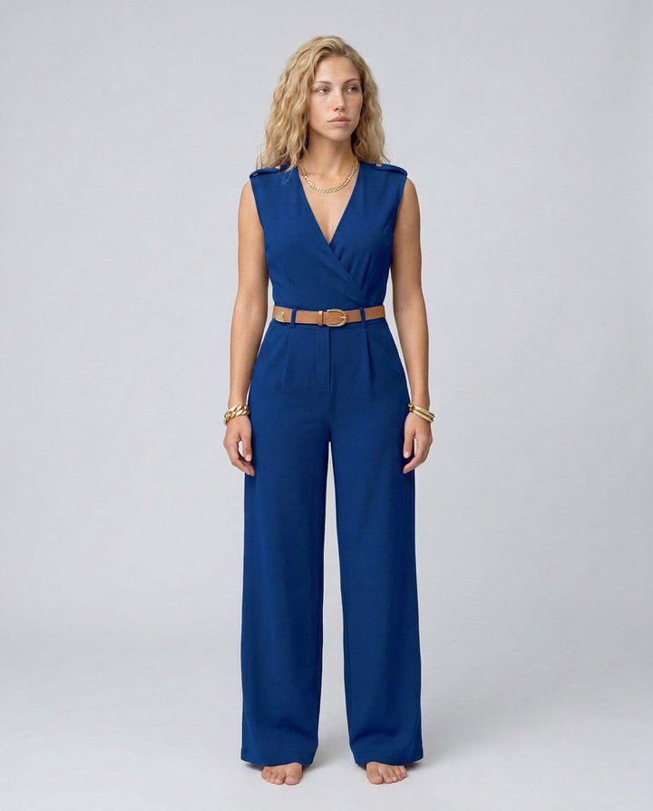 Nell | Wide-Leg Jumpsuit with Belted Waist