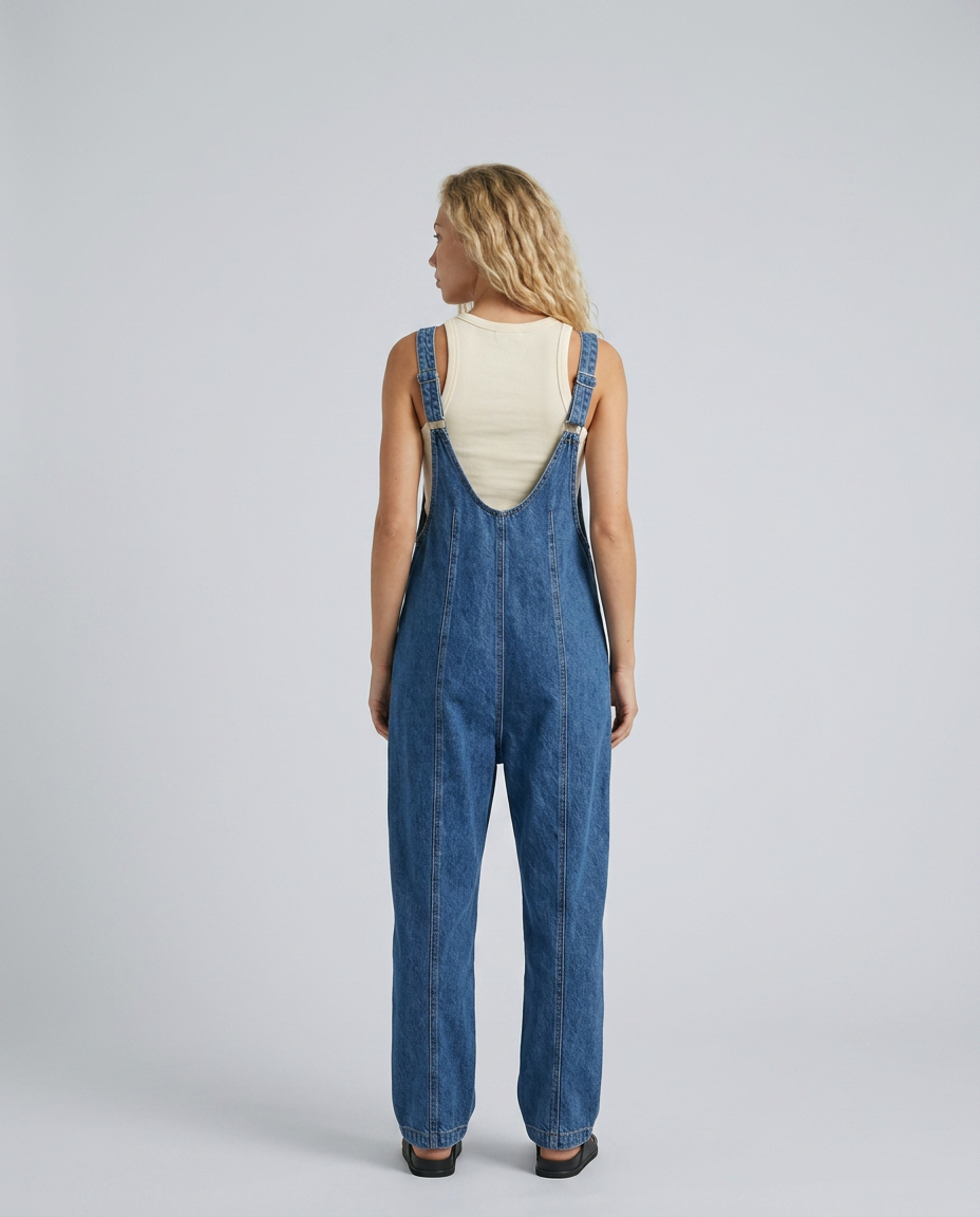 Colleen | Denim Jumpsuit with Patch Pockets