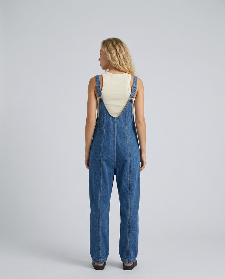 Colleen | Denim Jumpsuit with Patch Pockets