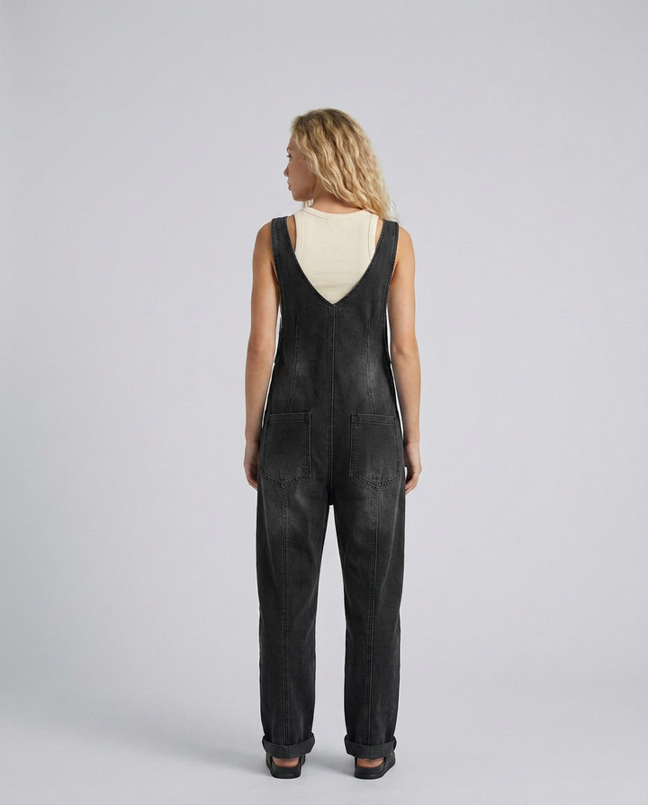 Colleen | Denim Jumpsuit with Patch Pockets