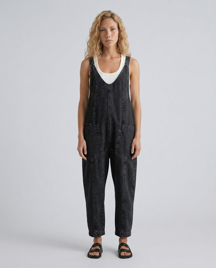 Colleen | Denim Jumpsuit with Patch Pockets