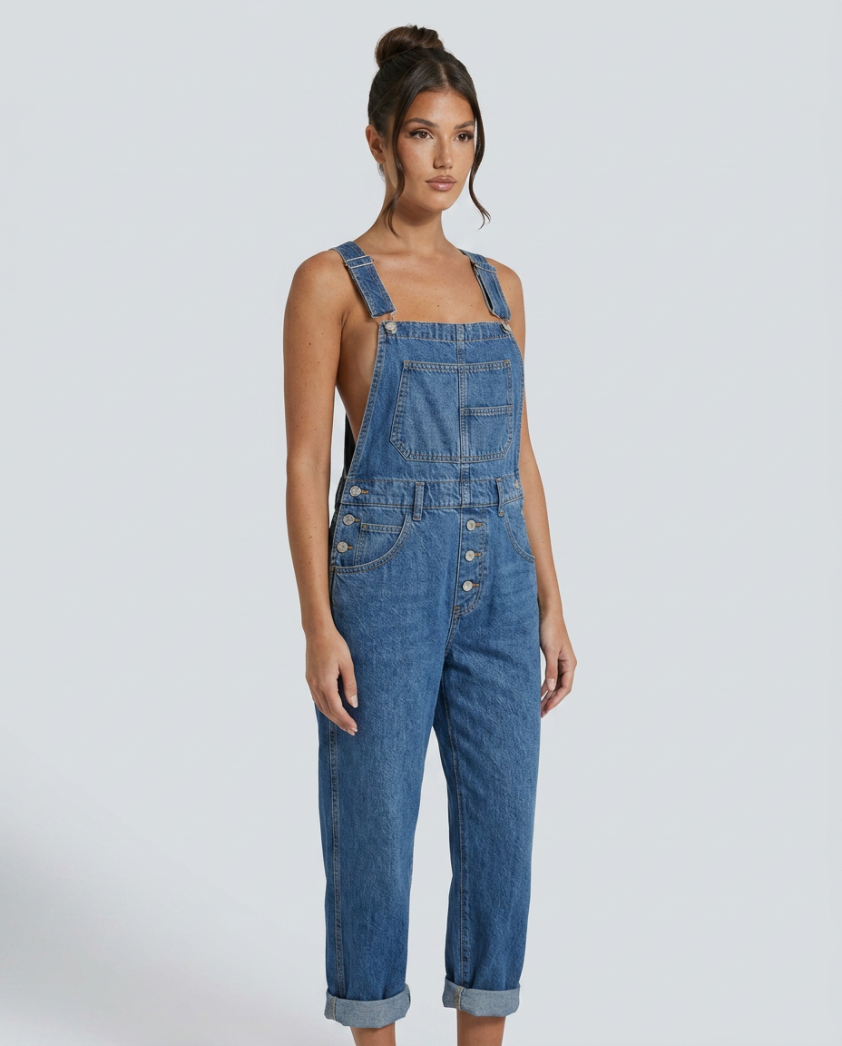 Debra | Denim Jumpsuit with Adjustable Straps